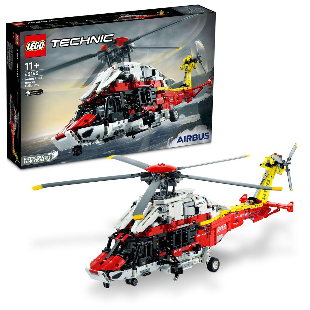 LEGO Technic Airbus H175 Rescue Helicopter Model Building Kit 42145 (2,001 Pieces)