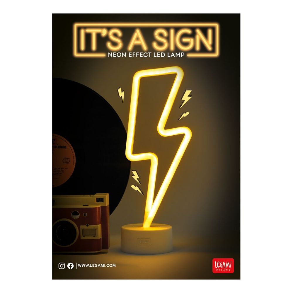 Legami Neon Effect LED Lamp - It's a Sign - Flash
