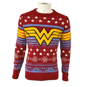 Heroes Inc DC Wonder Woman Logo Star Unisex Knitted Jumper Multi Colour