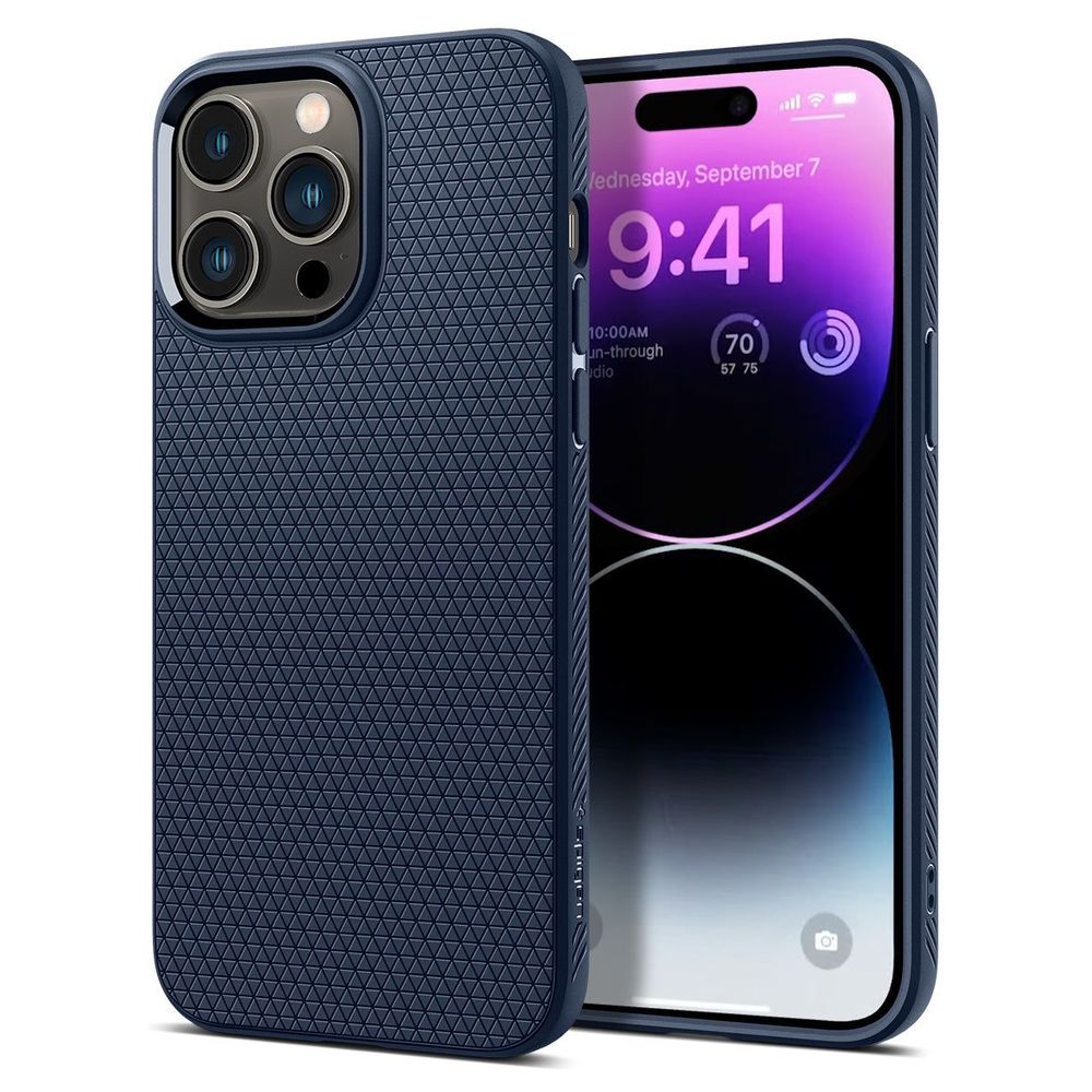 Spigen Liquid Air Case For iPhone 14 Pro Max - Navy Blue