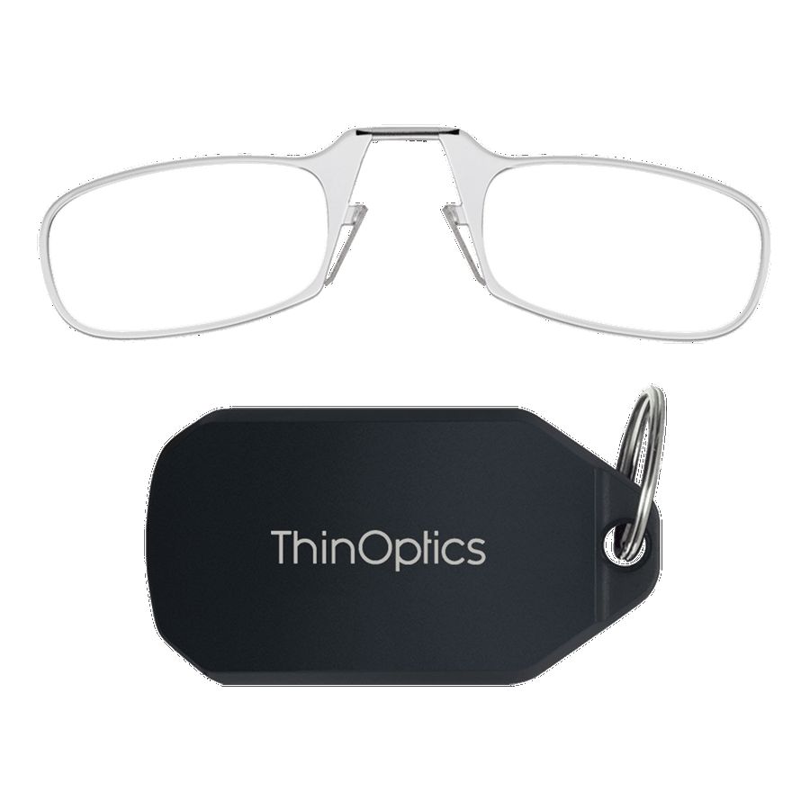 Thinoptics Readers Glasses With Black Keychain Case - Clear (+1.5)
