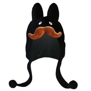 Kidrobot Mustache Black Labbit Earflap Hat By Frank Kozik