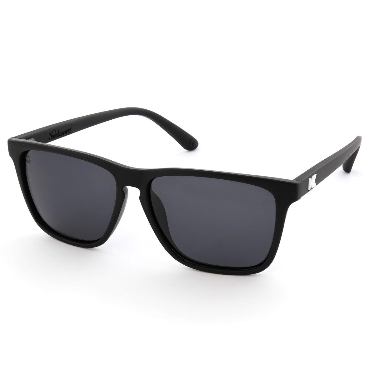 Knockaround Matte Black/Polarized Smoke Fast Lanes Unisex Sunglasses