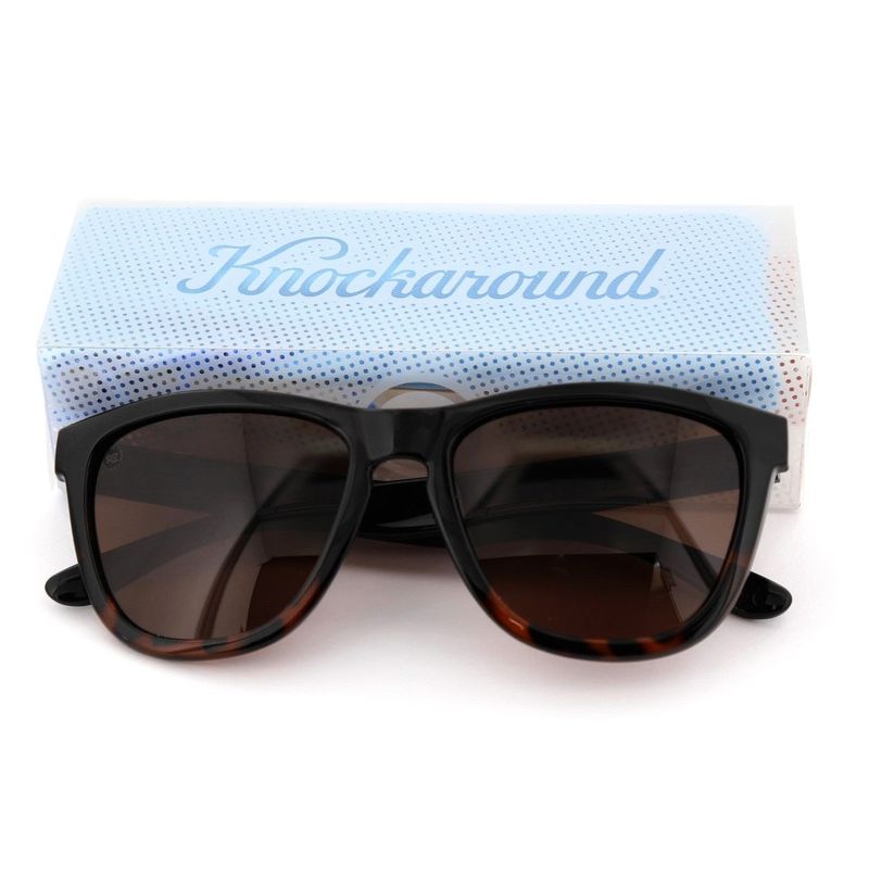 Knockaround Glossy Black And Tortoise Shell Fade/Polarized Amber Premiums Unisex Sunglasses
