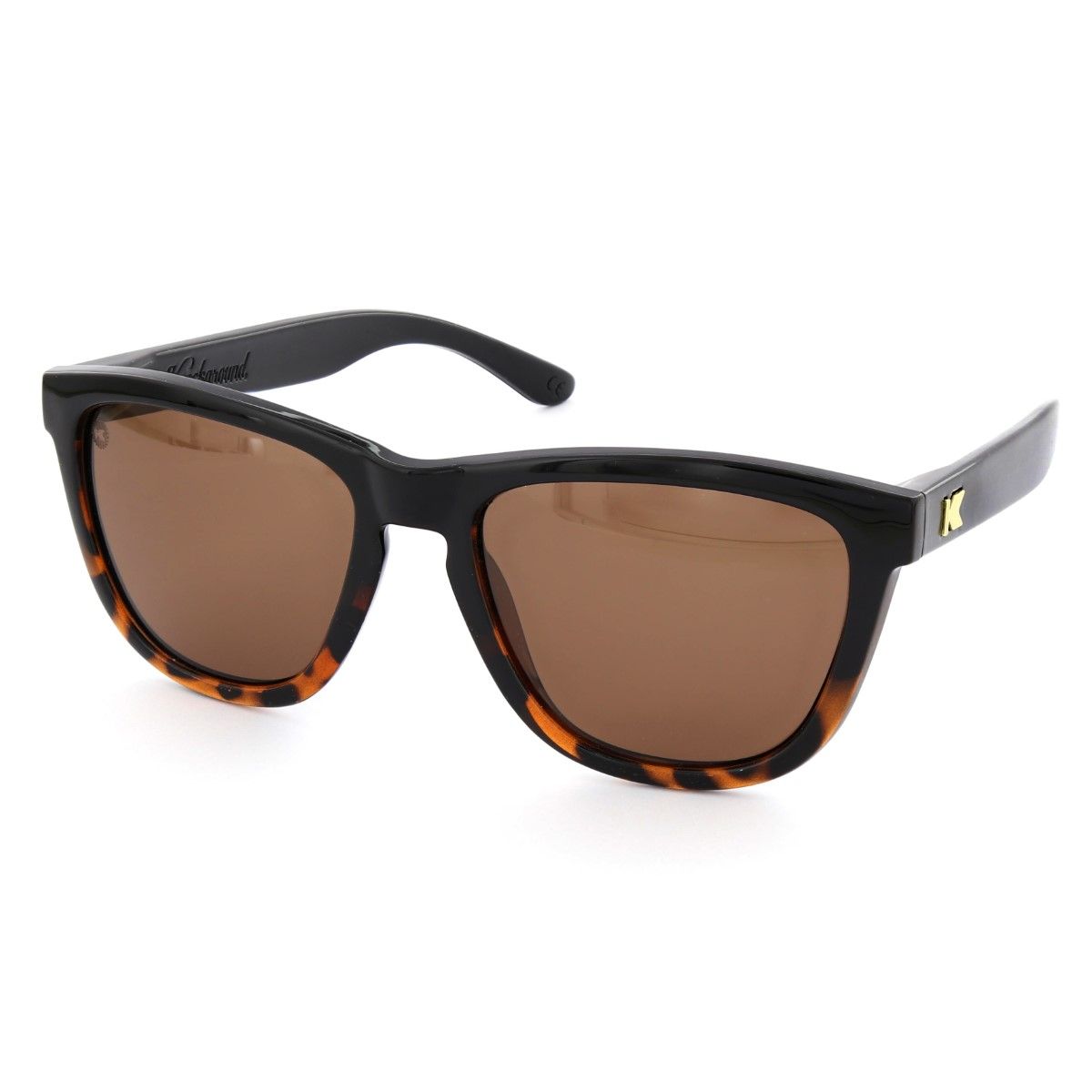 Knockaround Glossy Black And Tortoise Shell Fade/Polarized Amber Premiums Unisex Sunglasses