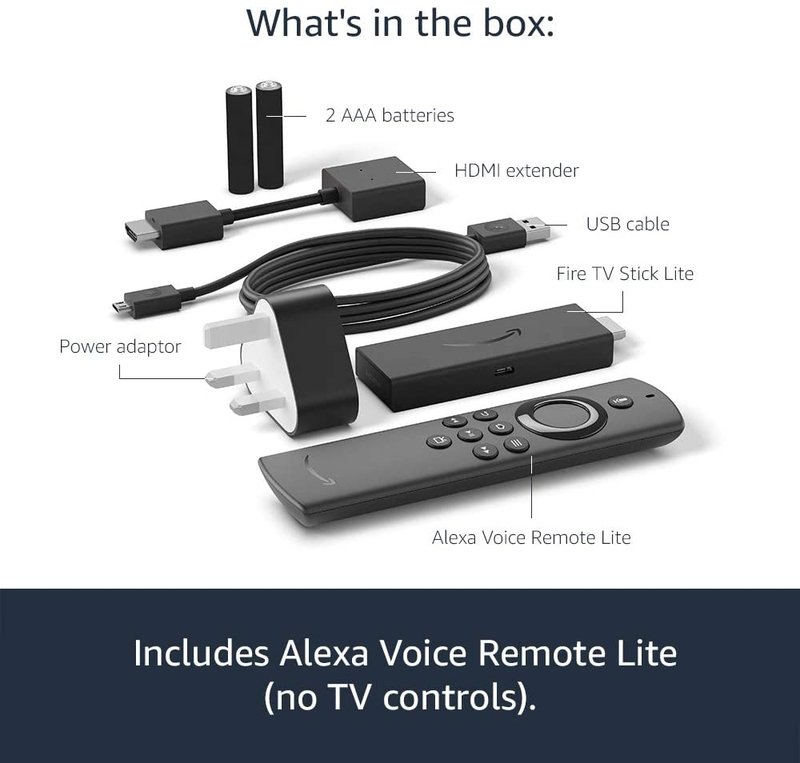 Amazon Fire TV Stick Lite with Alexa Voice Remote Wi-Fi Black