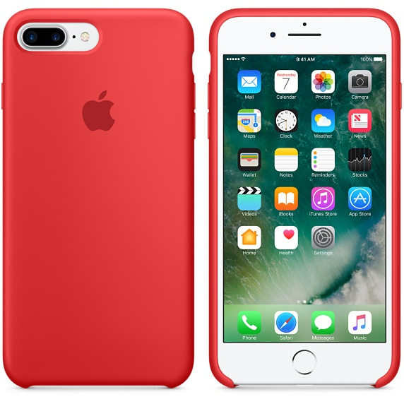 Apple Silicone Case Red iPhone 8/7 Plus