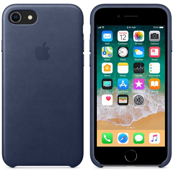 Apple Leather Case Midnight Blue for iPhone 8/7