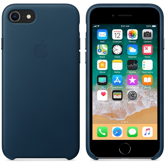 Apple Leather Case Cosmos Blue for iPhone 8/7