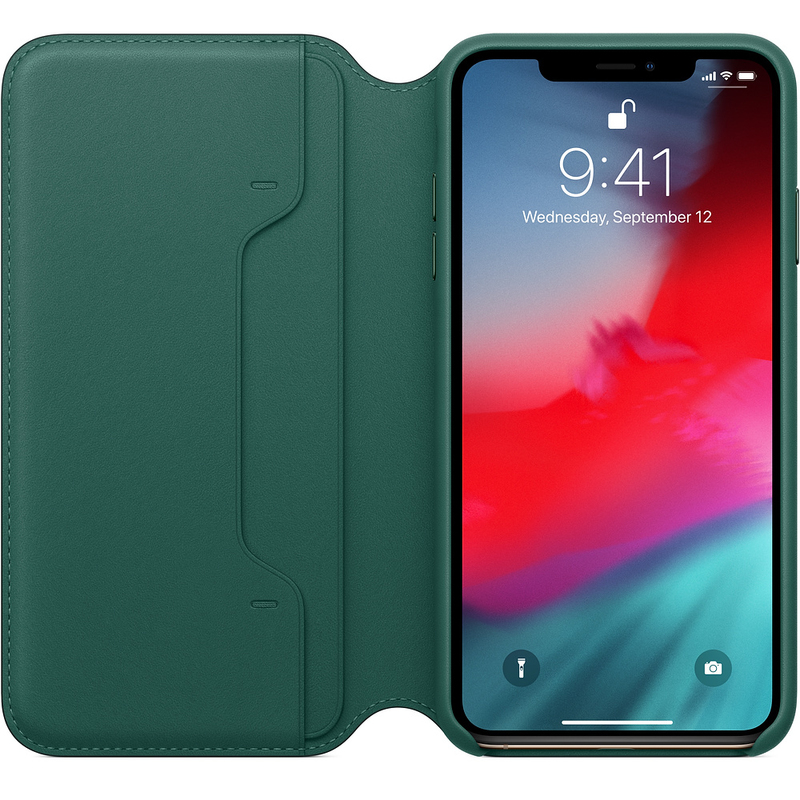 Apple Leather Folio Forest Green for iPhone XS Max