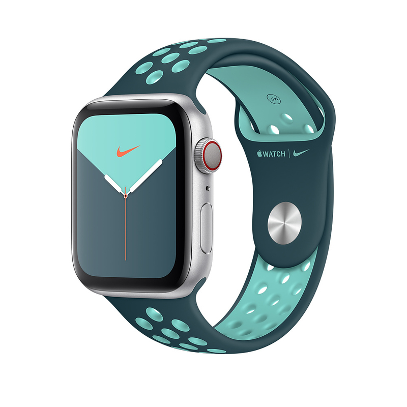 Apple 44mm Midnight Turquoise/Aurora Green Nike Sport Band Regular (Compatible with Apple Watch 42/44/45mm)