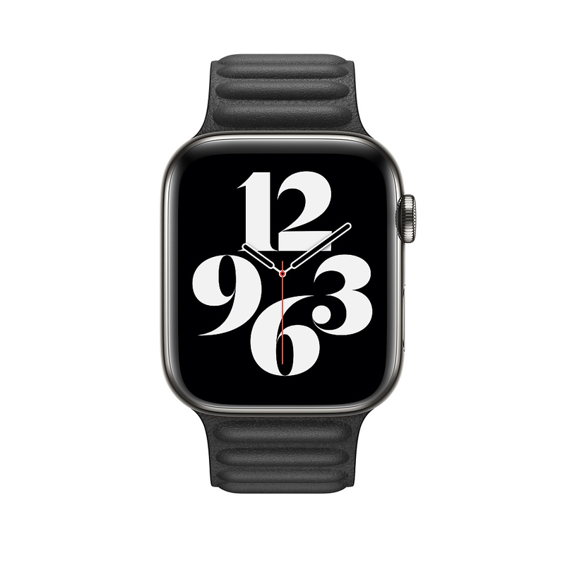 Apple 44mm Black Leather Link Small (Compatible with Apple Watch 42/44/45mm)