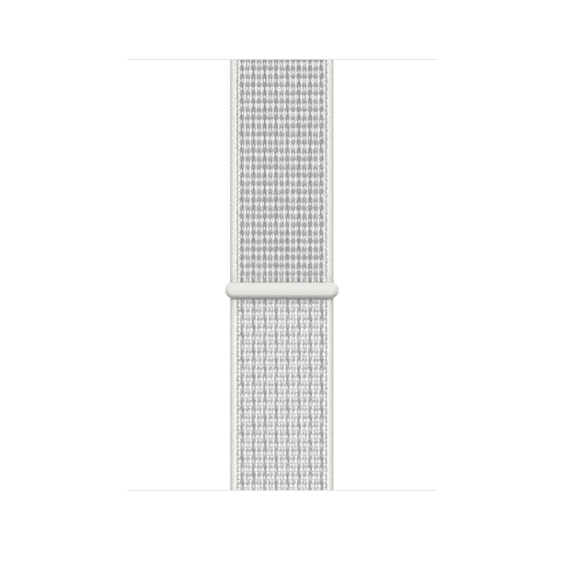 ساعة آبل إصدار نايك بلس الرابع مع جي بي إس 40 مم ذات هيكل من الأنتراسيت (أوالفحم الصلب) بالون الفضي مع سوار أبيض جيري رياضي من نايك
