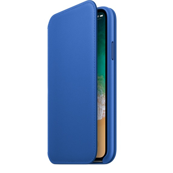 Apple Leather Folio Electric Blue For iPhone X
