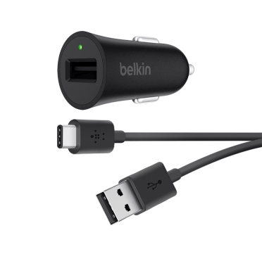 Belkin BOOSTUP USB Type-A to USB Type-C Car Charger Black