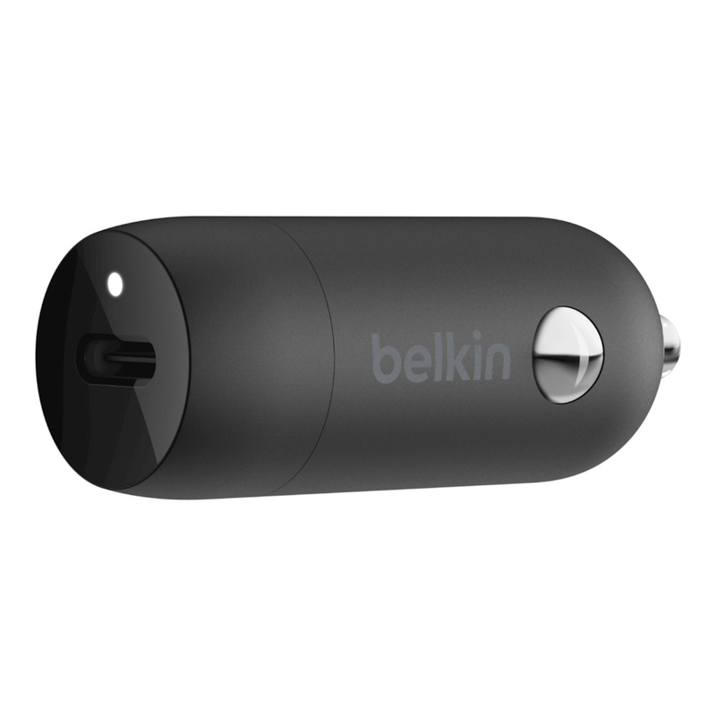 Belkin BOOST CHARGE USB-C Car Charger 18W + USB-C Cable with Lightning Connector Black