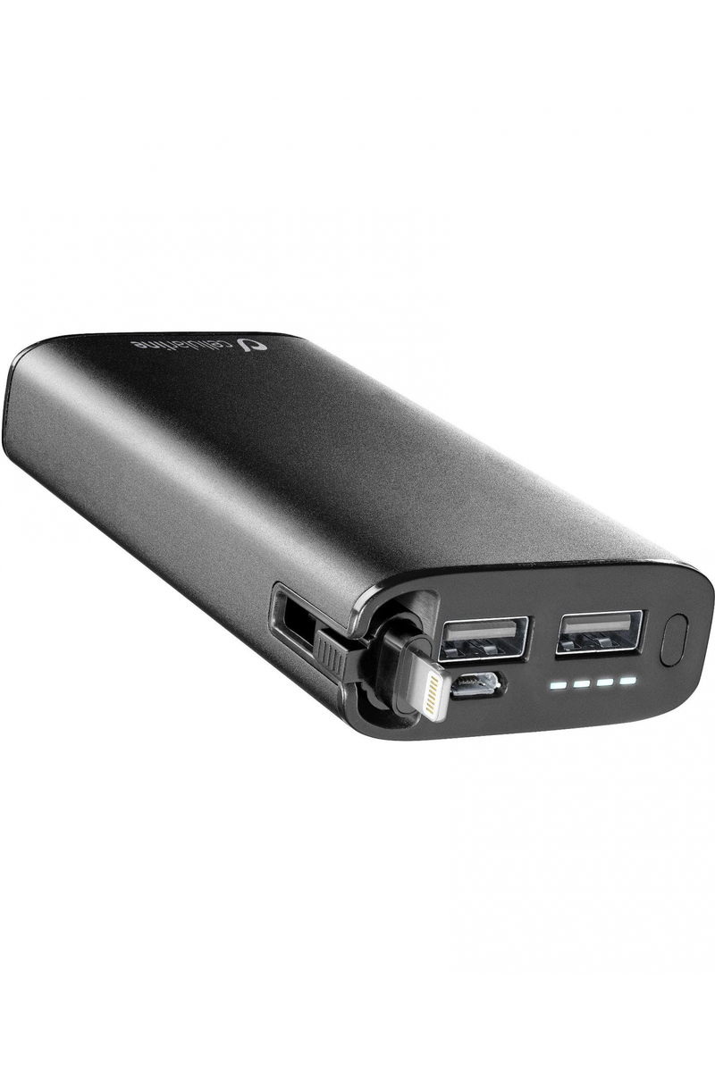Cellular Line Freepower Combo 6700mAh Black Power Bank with Mfi Lightning Connector
