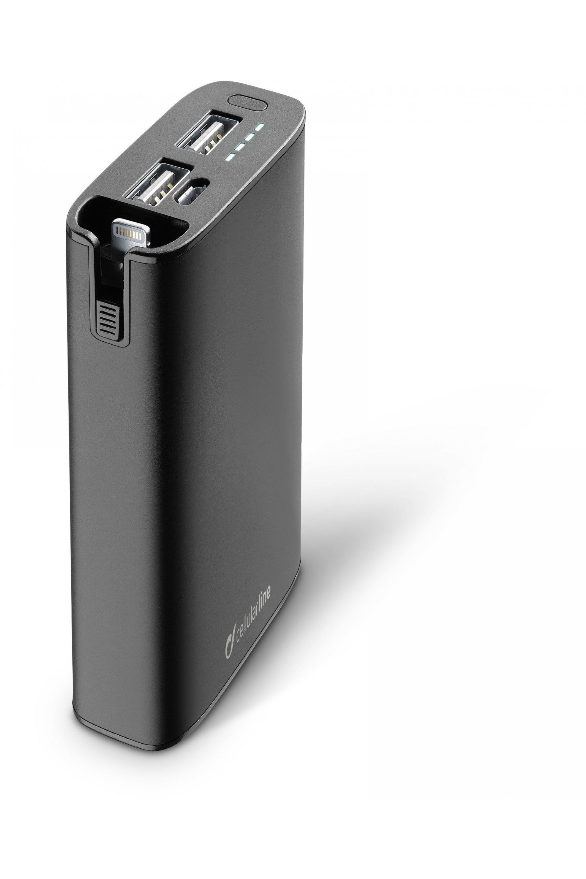 Cellular Line Freepower Combo 6700mAh Black Power Bank with Mfi Lightning Connector