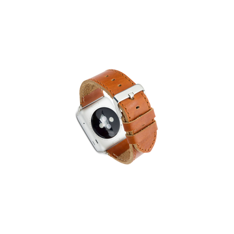 dbramante1992 Copenhagen Watch Strap Dark Saddle Brown Silver for Apple Watch 42/44mm (Compatible with Apple Watch 42/44/45mm)