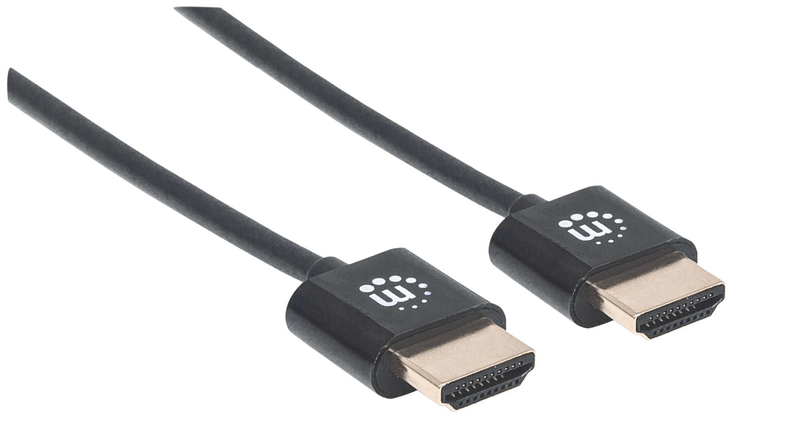 Manhattan Ultrathin High Speed HDMI Cable With Ethernet Black 1m