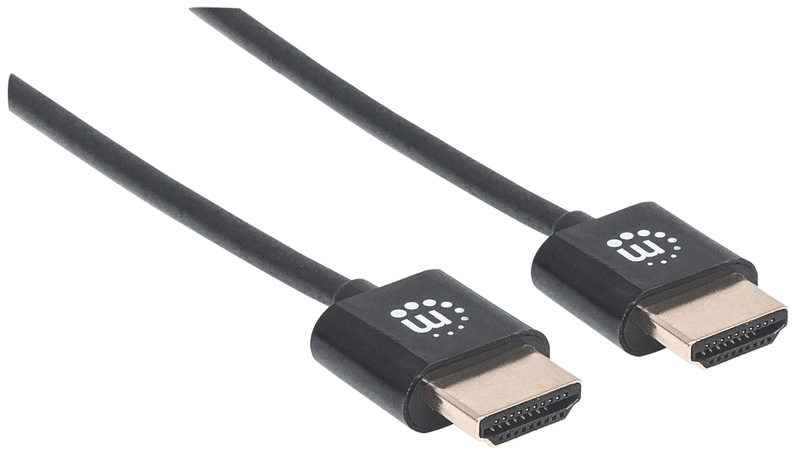 Manhattan Ultrathin High Speed HDMI Cable With Ethernet Black 1.8m