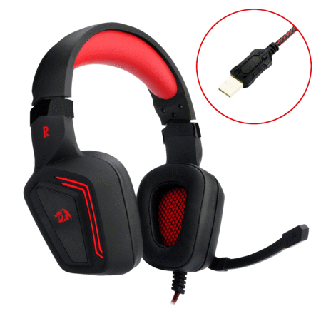 Redragon H310 Muses 7.1 Surround-Sound Wired USB Gaming Headset With Mic