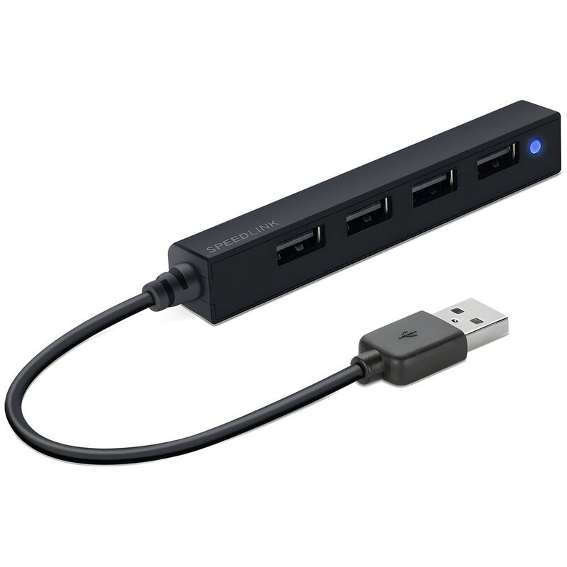 Speedlink Sl-140000-Bk Snappy Slim USB Hub 4-Port Black