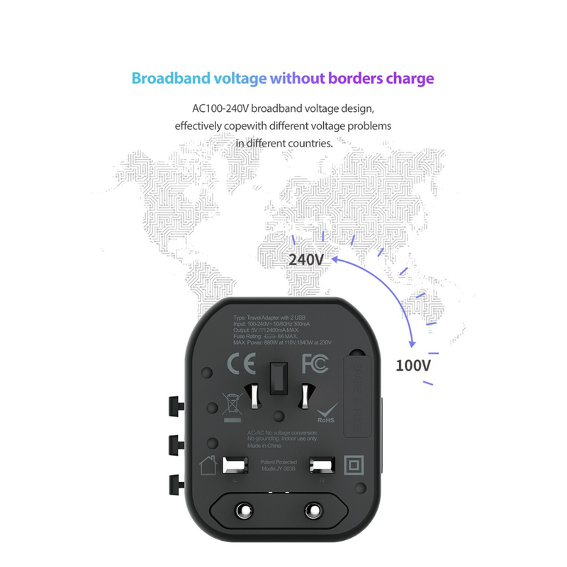 Devia Global Multiple Function Charger World Wide Travel Plug Adapter Output USB - 2 5V 2.5A