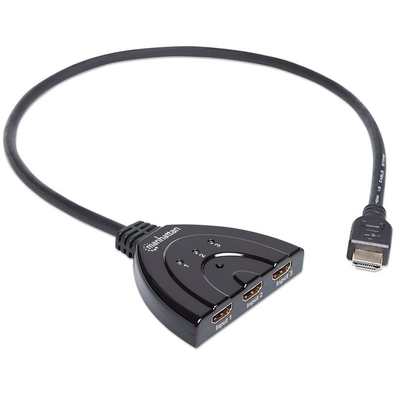 Manhattan 1080P 3Port HDMI Switch Integrated Cable Supports Automatic Switching