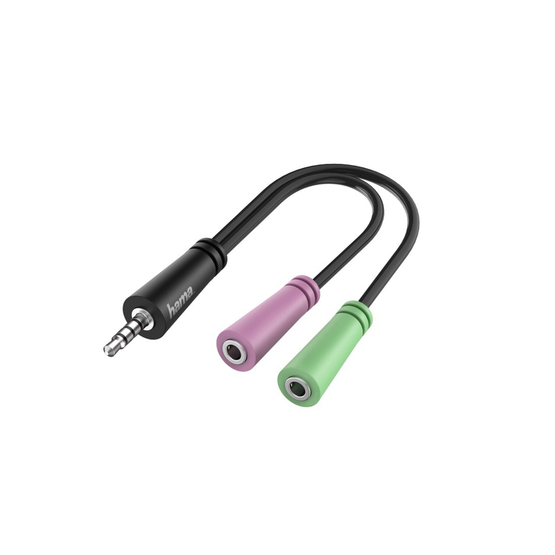 Hama Audio Adapter 4-Pin 3.5mm Jack Plug - 2 X 3-Pin 3.5mm Jack Headset