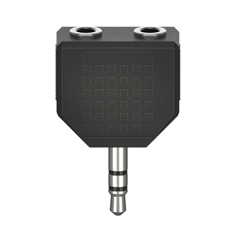Hama Audio Adapter 3.5mm Jack Plug - 2 X 3.5mm Jack Socket Stereo - Black