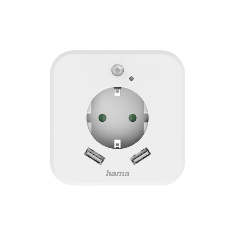 Hama Led Night Light With Socket 2 USB Outputs Motion And Light Sensor