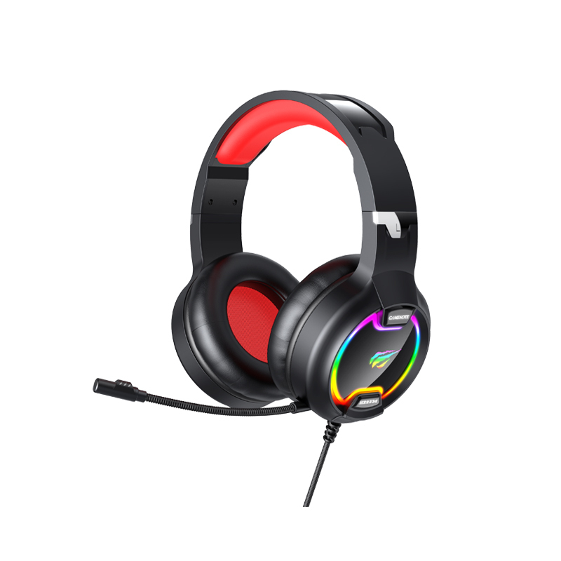 Havit Hv-H2233D 50mm Large Caliber Speakers RGB Gaming Headset - Black & Red