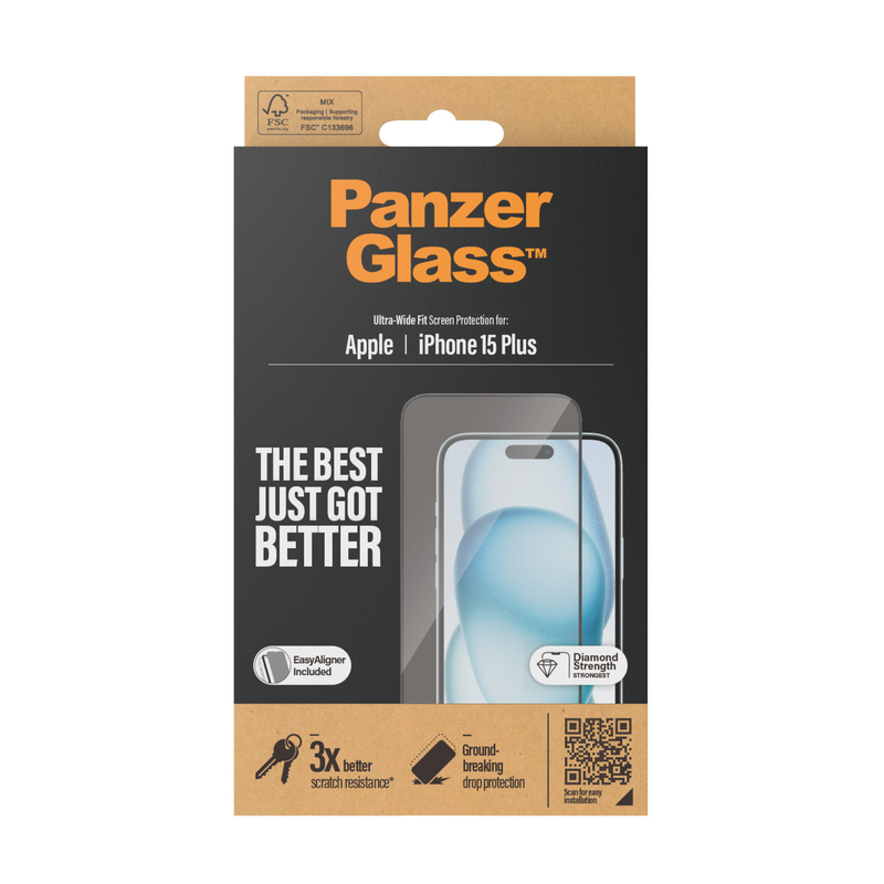 PanzerGlass Screen Protector for iPhone 15 Plus - UWF