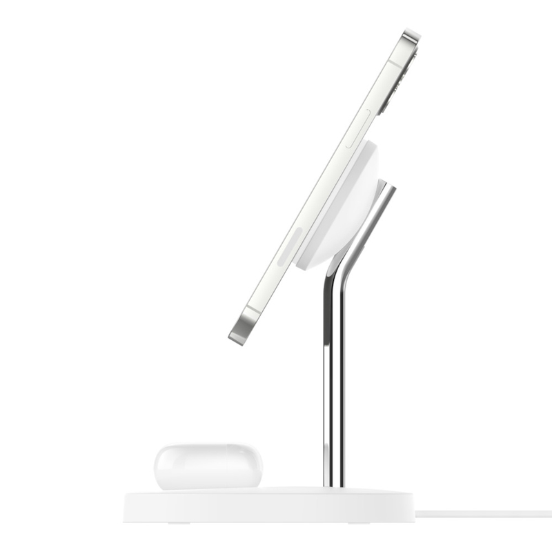 Belkin Boostcharge Pro 2-In-1 Wireless Charger Stand With Official MagSafe Charging 15W - White