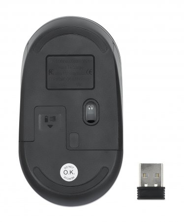 Manhattan Performance III Wireless Optical USB Mouse - Black