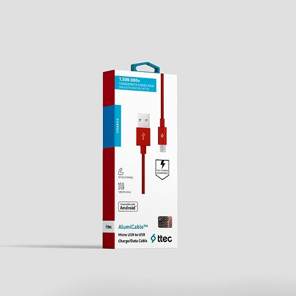 Ttec Alumicable Micro USB Cable Red