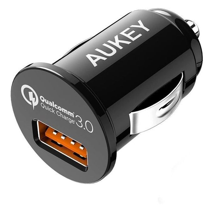 Aukey 1 Port 18W Car Charger & USB Cable 1m - Black