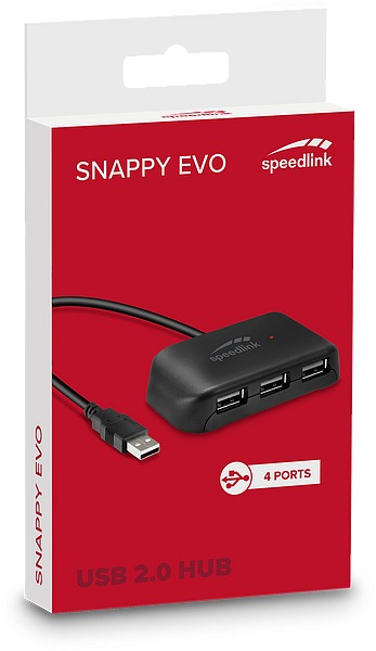 Speedlink Snappy Evo USB Hub 4-Port USB 2.0 Passive Black