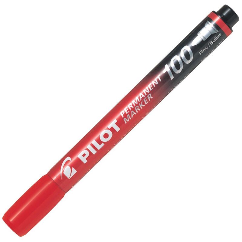 Pilot Permanent Marker 100 Fine Bullet Tip Marker - Red