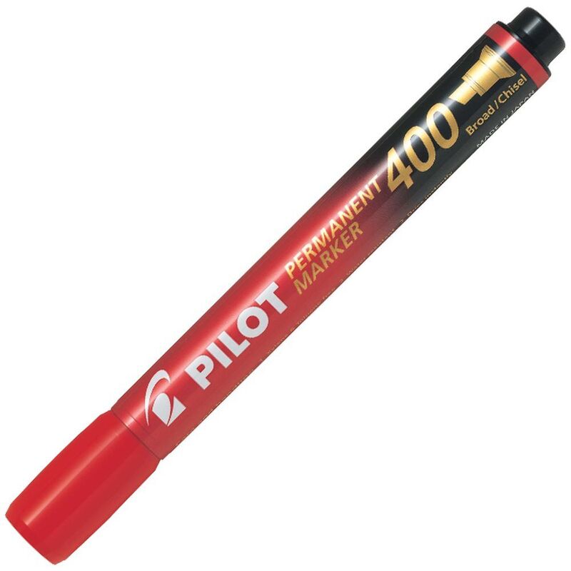 Pilot Permanent Marker 400 Broad Chisel t ip Marker- Red