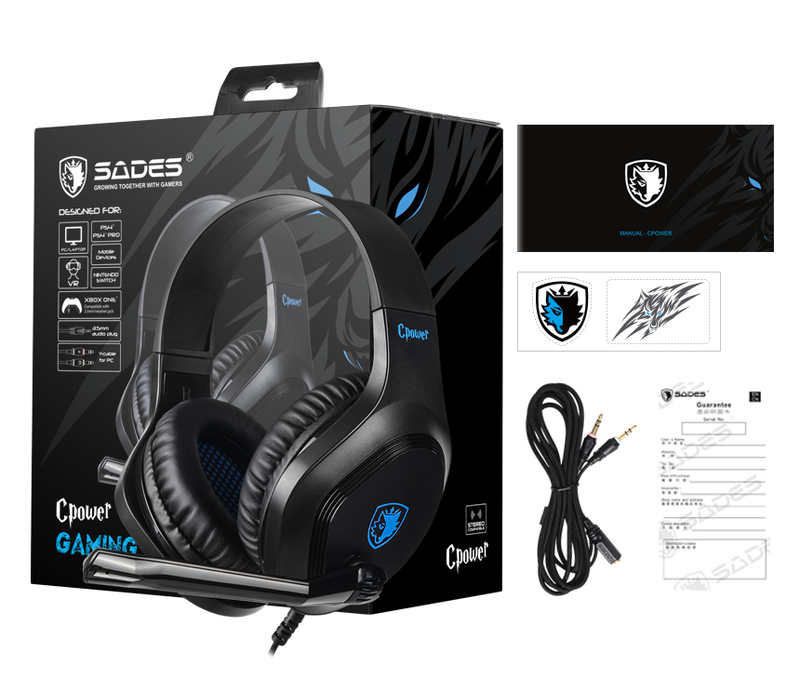 Sades C-Power 3.5mm Stereo Gaming Headset For PS4/Xbox/Switch/PC