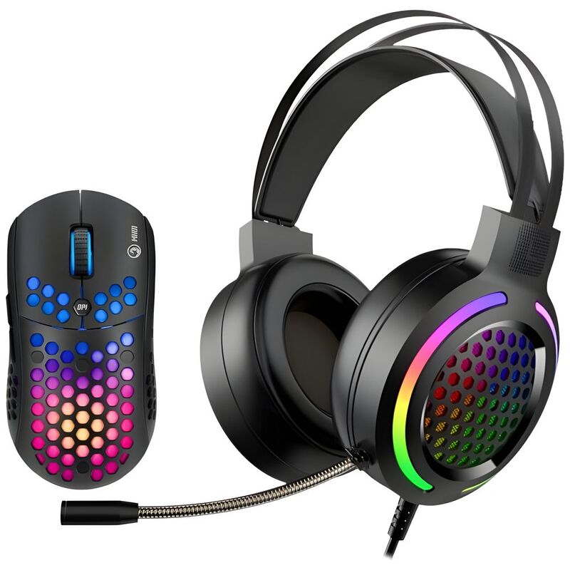 Marvo MH01Bk Gaming Headset & Mouse Combo