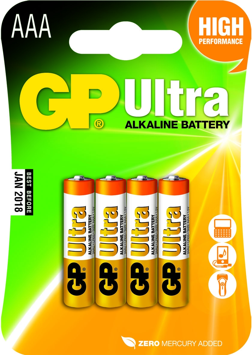 Gp Batteries Ultra Alkaline Aaa Single-Use Battery (4 Pack)