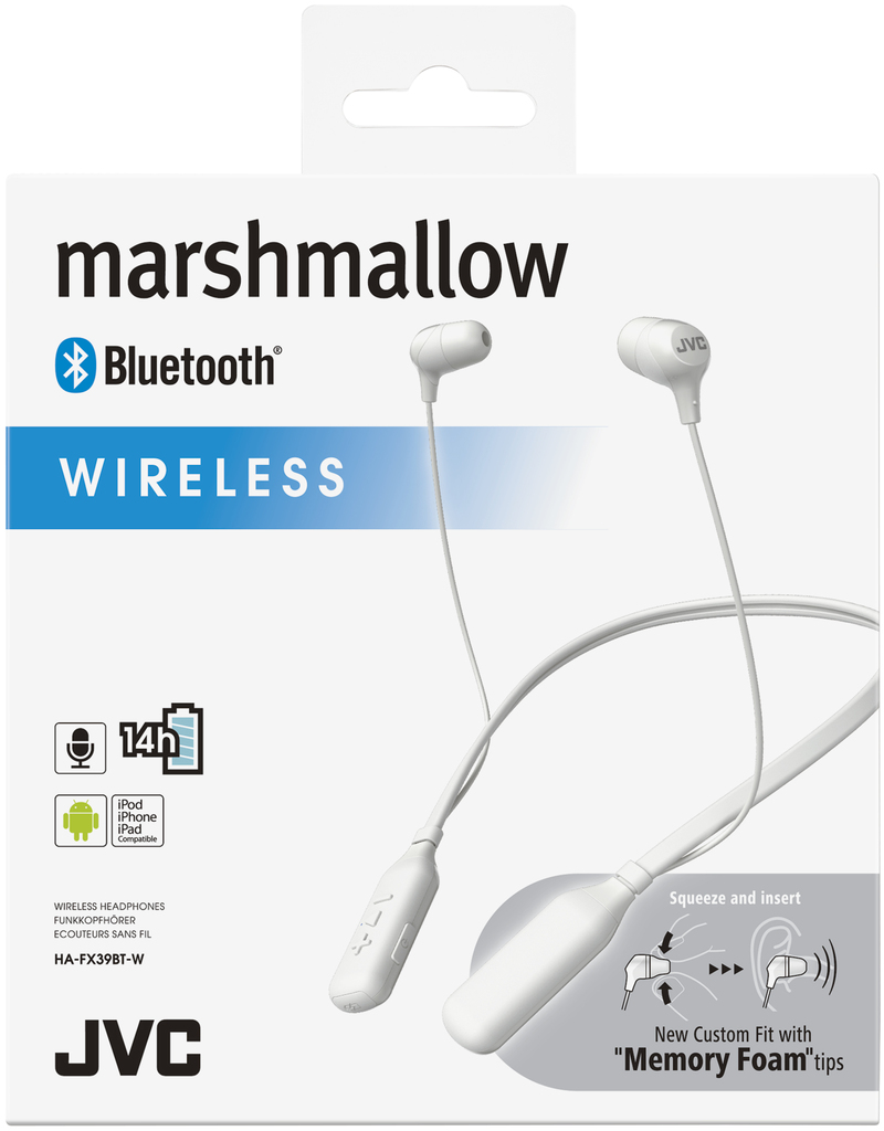 JVC HA-FX39 Marshallow White Bluetooth In-Ear Earphones