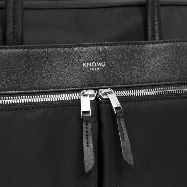 Knomo Hanover Laptop Briefcase 14-Inch Black/Silver Hardware