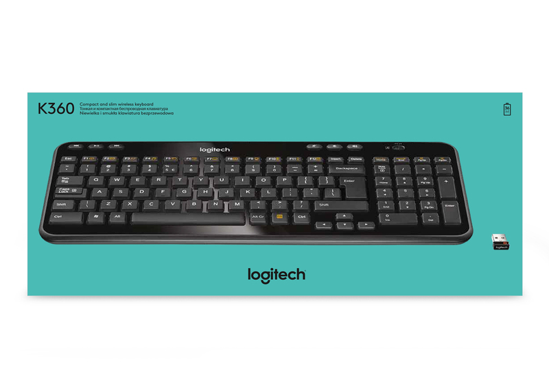 Logitech K360 RF Black Wireless Keyboard