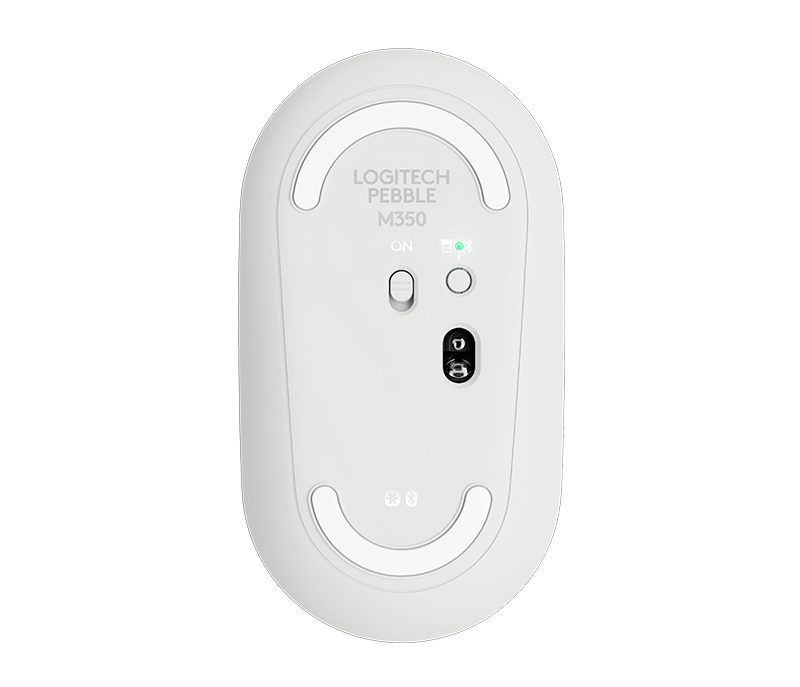 Logitech 910-005716 Pebble Wireless Mouse Off White with Bluetooth or 2.4 GHz Receiver Silent/Slim/Quiet Click for Laptop/iPad/PC and Mac