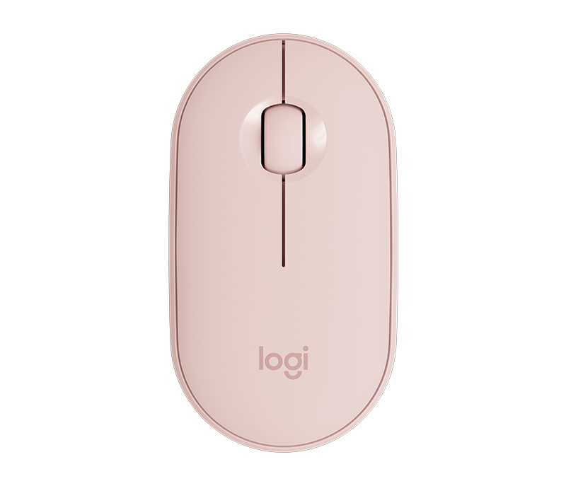 Logitech 910-005717 Pebble Wireless Mouse Rose with Bluetooth or 2.4 GHz Receiver Silent/Slim/Quiet Click for Laptop/iPad/PC and Mac