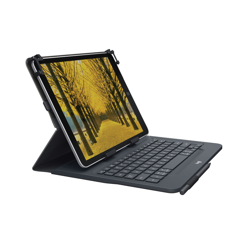 Logitech 920-008341 Universal Folio with Integrated Bluetooth Keyboard for 9-10 inch Apple/Android/Windows Tablets